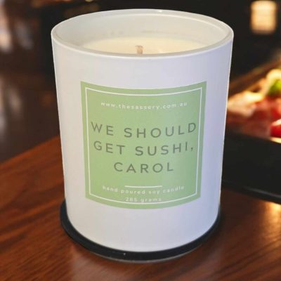 We Should Get Sushi Carol Candle