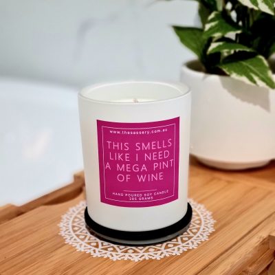 this smells like i need a mega pint of wine candle
