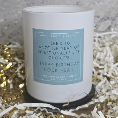 Happy Birthday Cockhead Candle