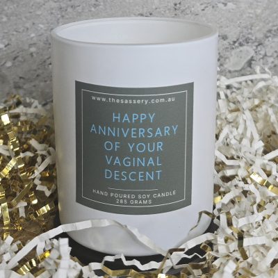 Happy Anniversary Of Your Vaginal Descent Candle