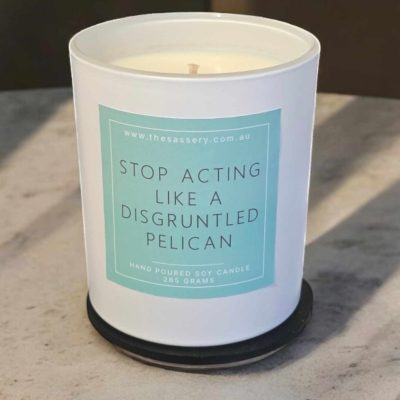 Stop Acting Like A Disgruntled Pelican - Schitts Creek Candle